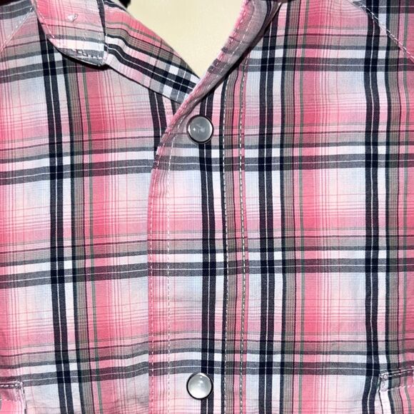 Vintage Wrangler Plaid Pearl Button Up Western Shirt Medium #69 Chest 23” Flat - Picture 6 of 6